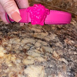 Versace Pink Medusa Belt
